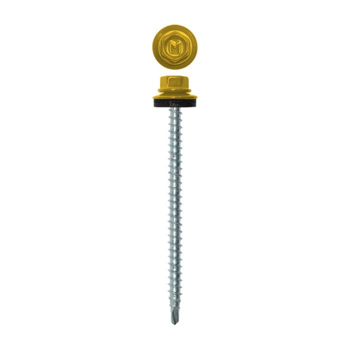 Саморез кровельный Daxmer 4,8х70 RAL 1018 (100) сверло №1
