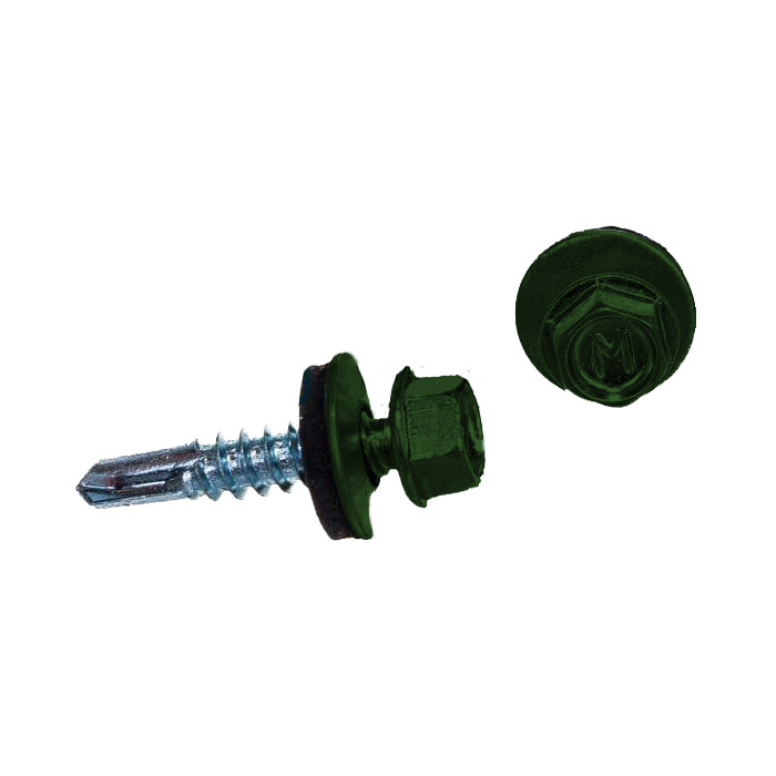 Саморез по металлу Daxmer 5,5х25 RAL 6002 (250) сверло №3