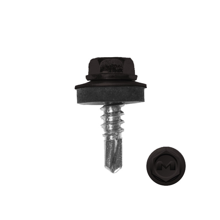 Саморез по металлу Daxmer 5,5х19 RAL 8019 (250) сверло №3