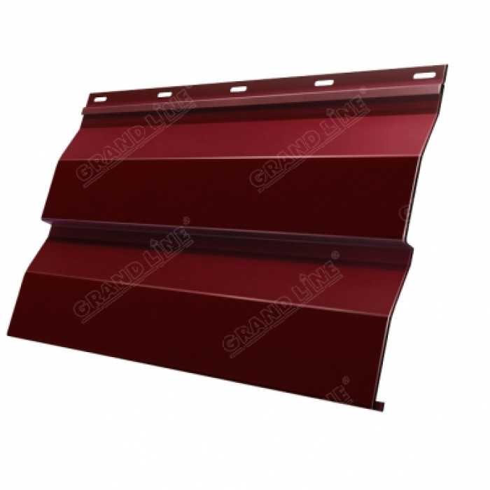 Металлический сайдинг Grand Line Корабельная Доска 0.5 мм Atlas с пленкой RAL 3005 красное вино